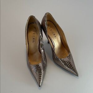 Women's Metallic Snakeskin Heels